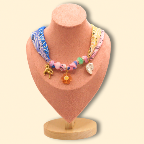 Bandana Charm Necklace Multicolor