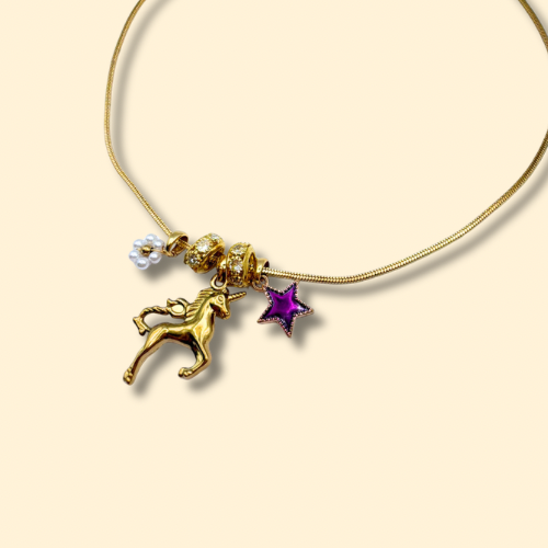 Unicorn Star Charm Necklace