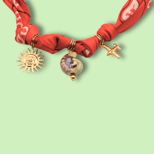 Bandana Charm Necklace Red