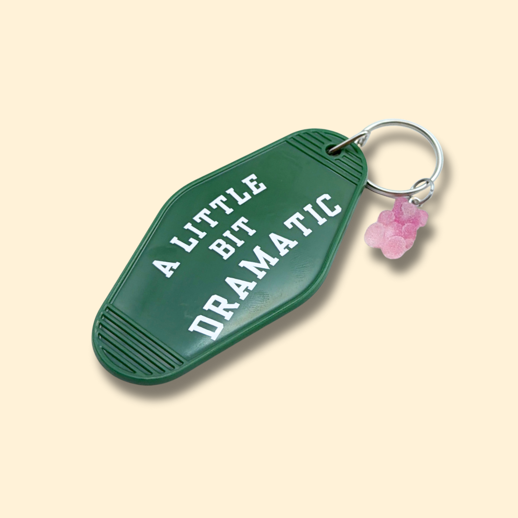 A Little Bit Dramatic Bear Motel Keychain