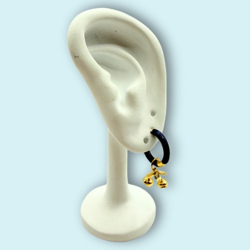 Golden Cherry Hoop Earrings