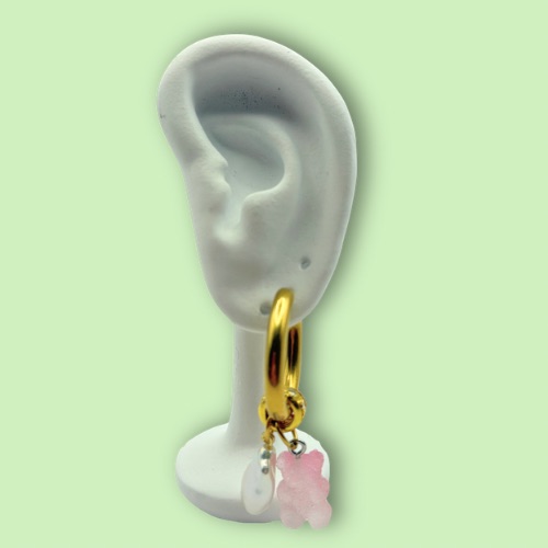 Pink Gummy & Pearl Earrings