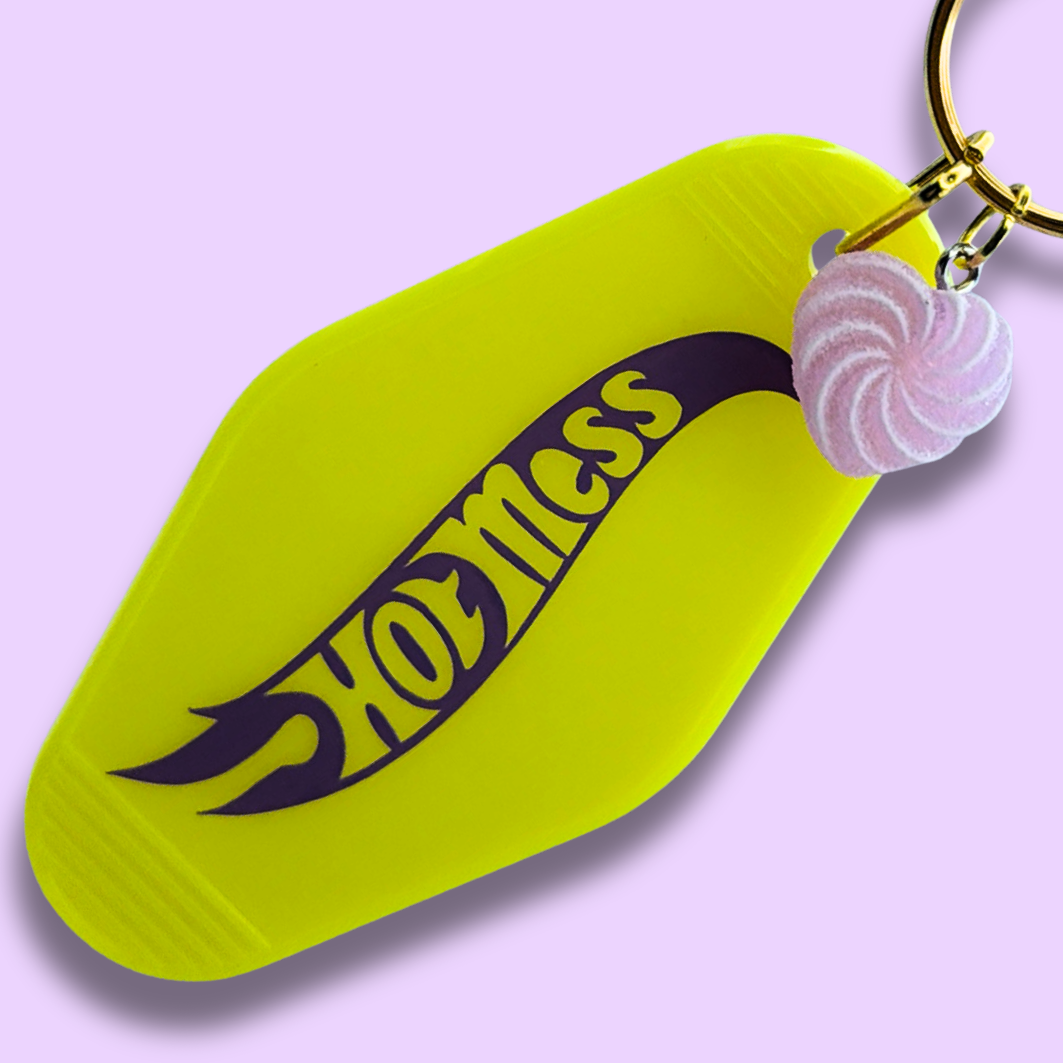 Hot Mess Neon Motel Keychain Yellow