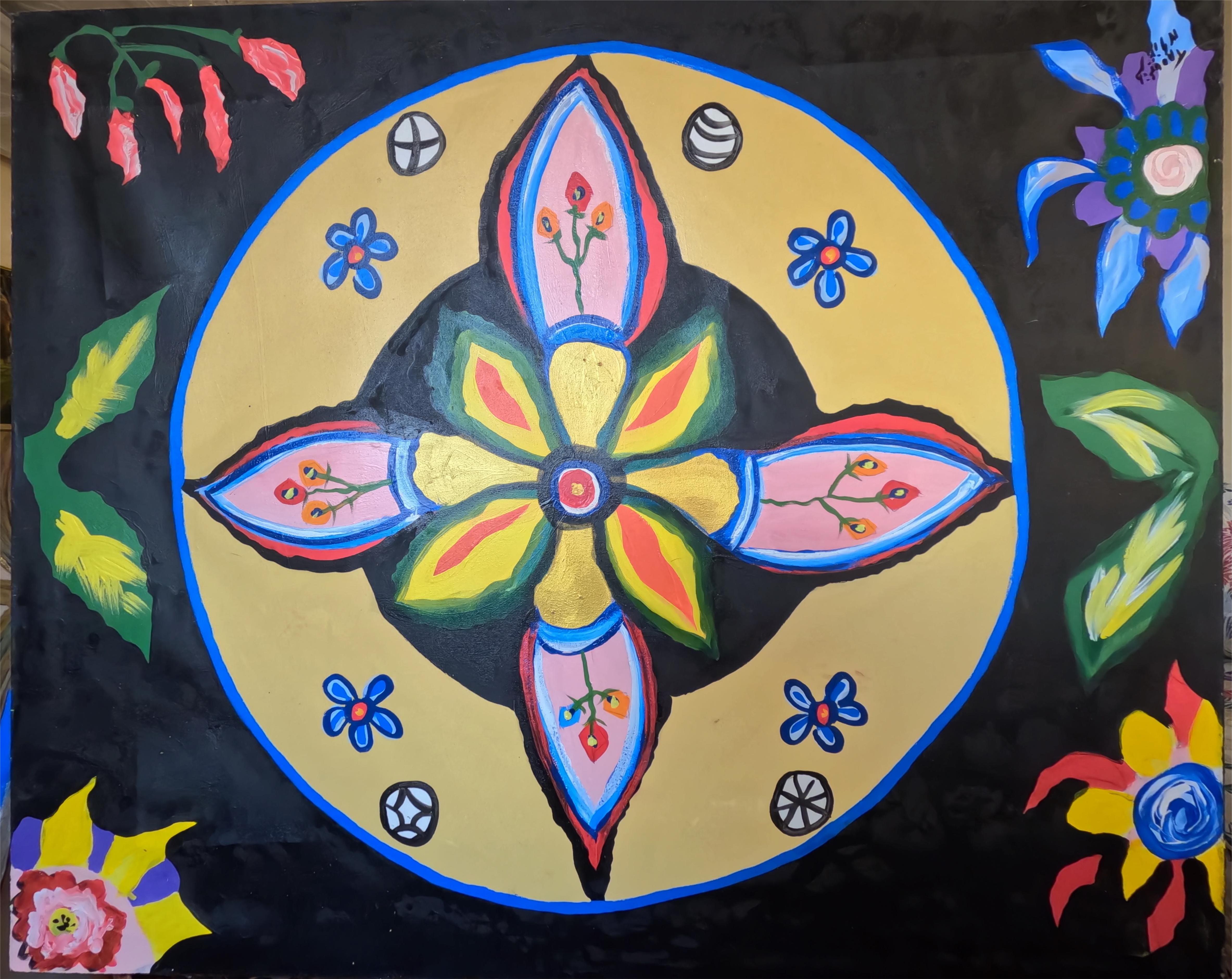 Tableau abstrait 90x110cm