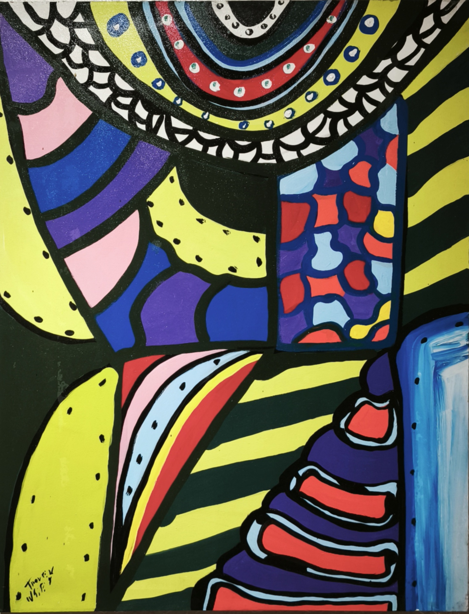 Tableau abstrait coloré