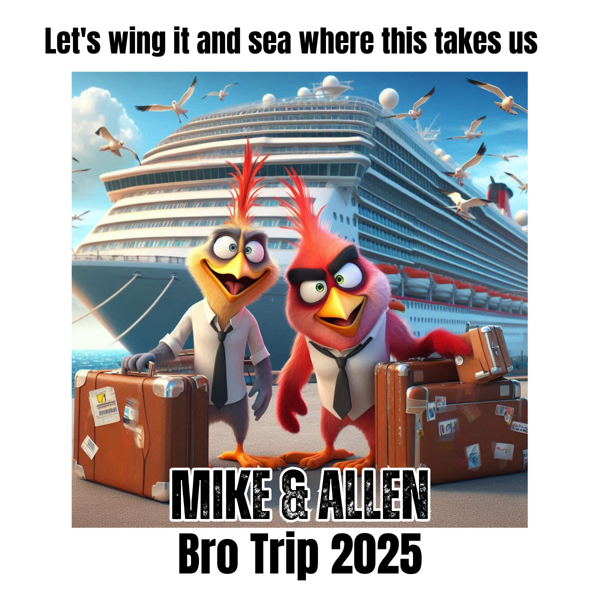Crazy Bird Collection 4 x 4 Cruise Door Magnets