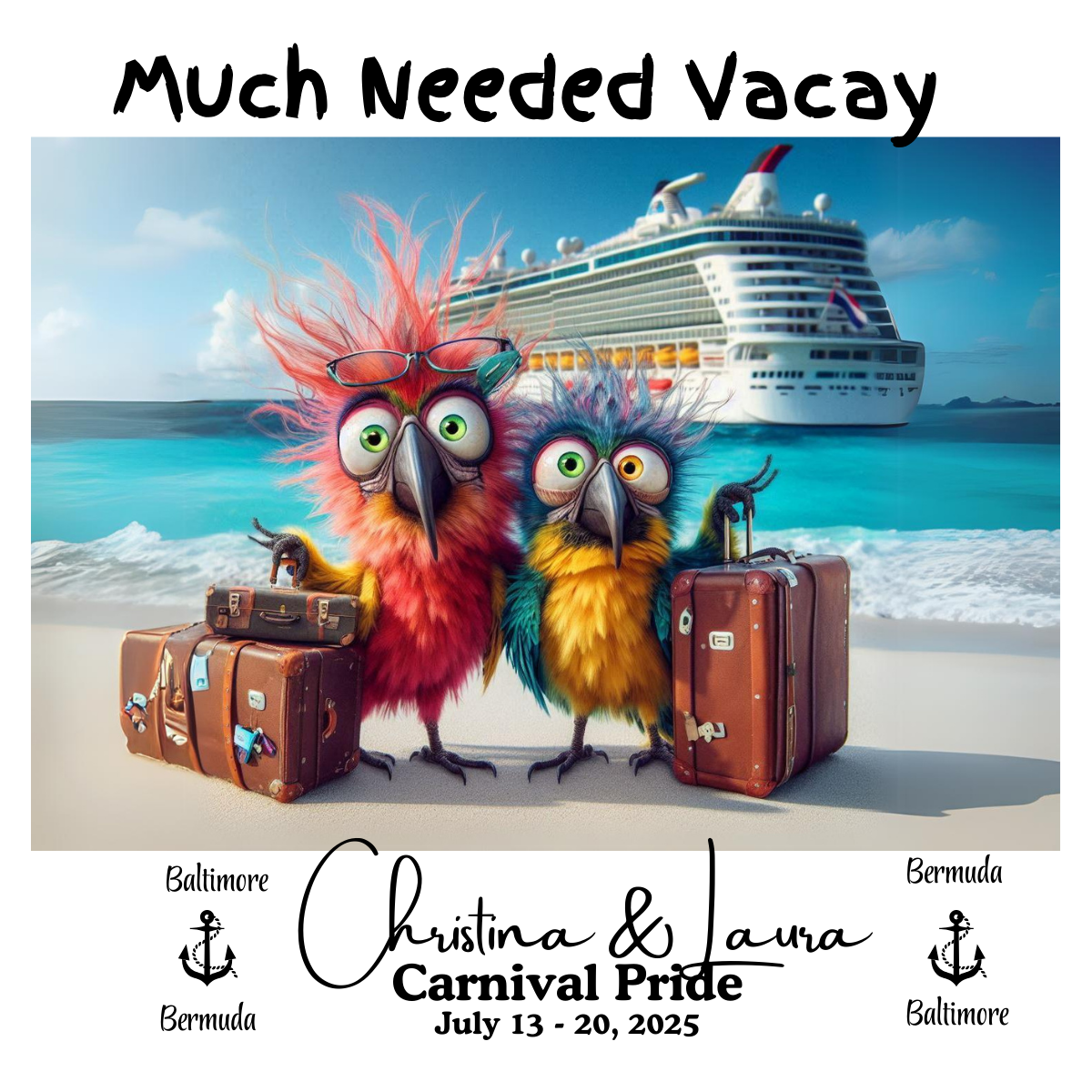 Crazy Bird Collection 4 x 4 Cruise Door Magnets