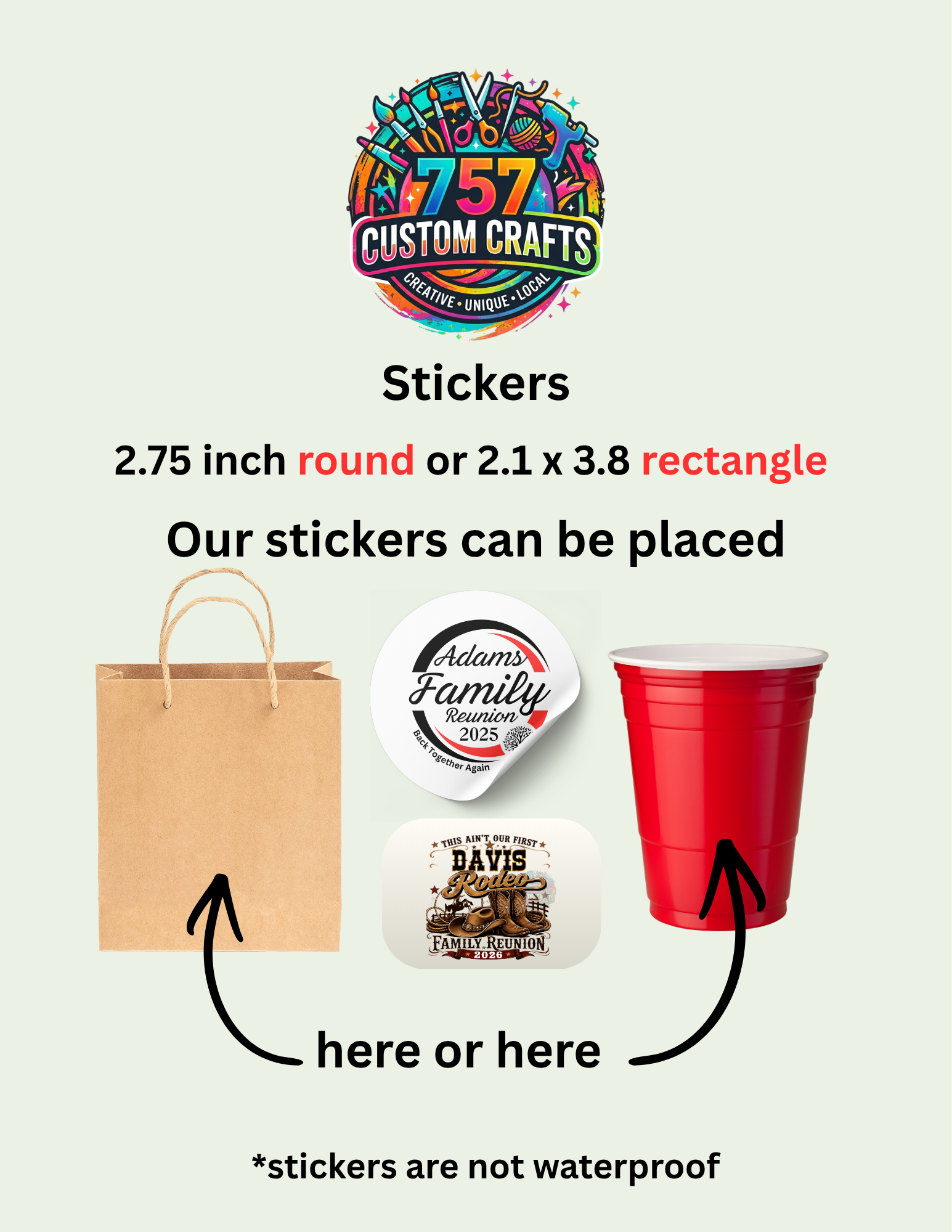 Custom Round or Rectangle Stickers