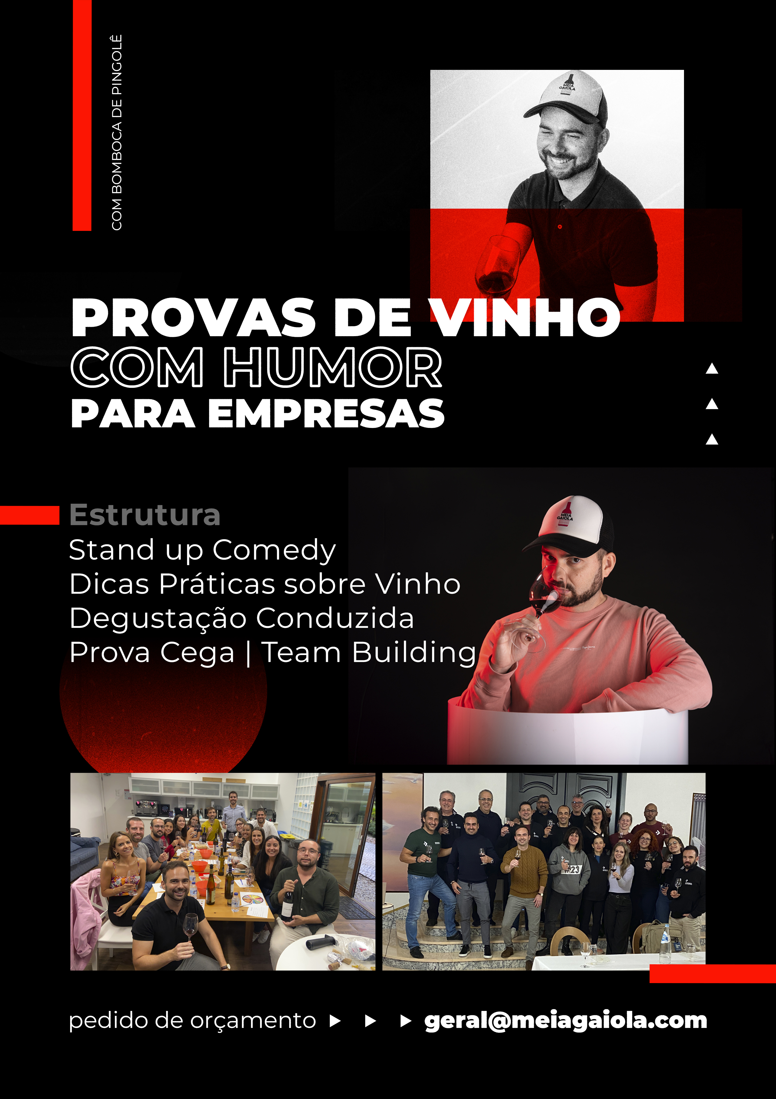 Provas de Vinho com Humor para grupos
