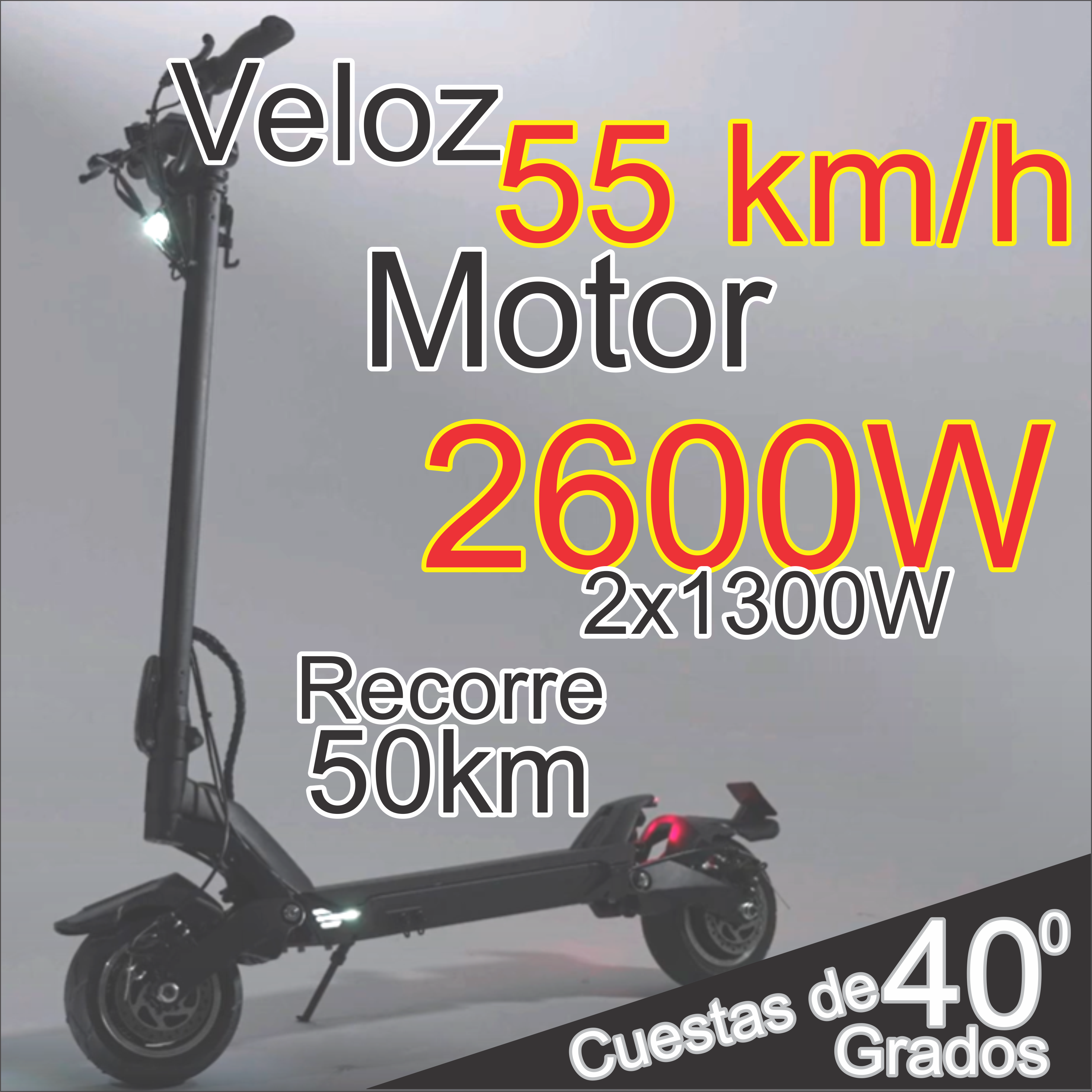 55Km/h 2600W Scooter Electrico Splash