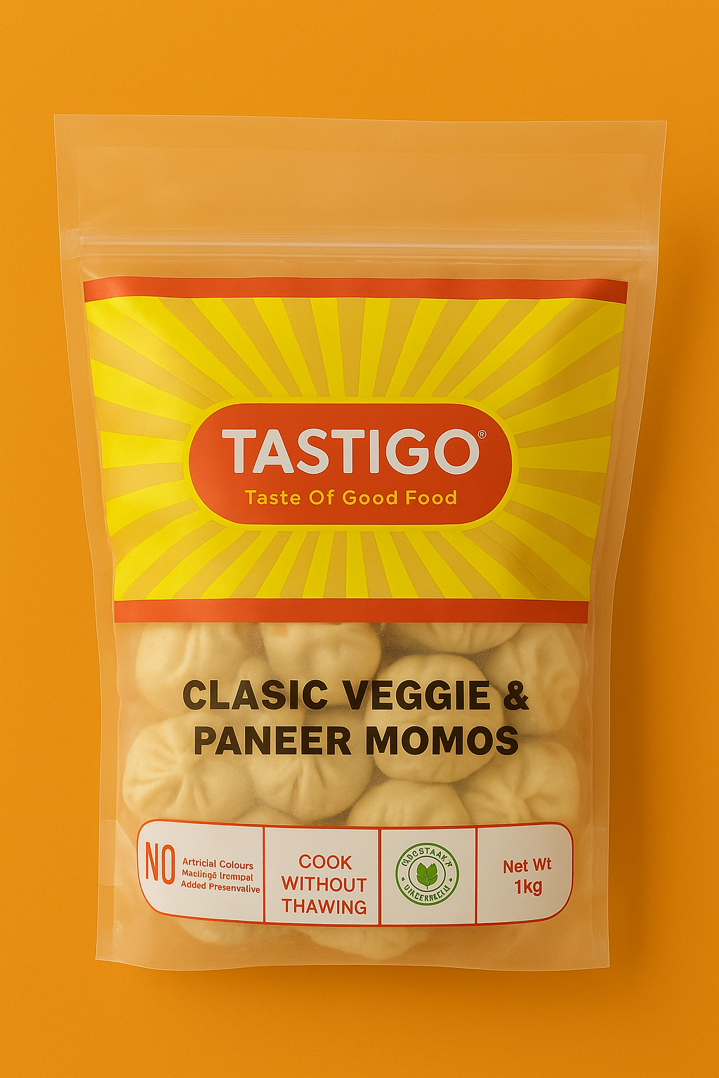 Classic Veggie & Paneer Momos  25 gram , 40 pieces, 1 kg