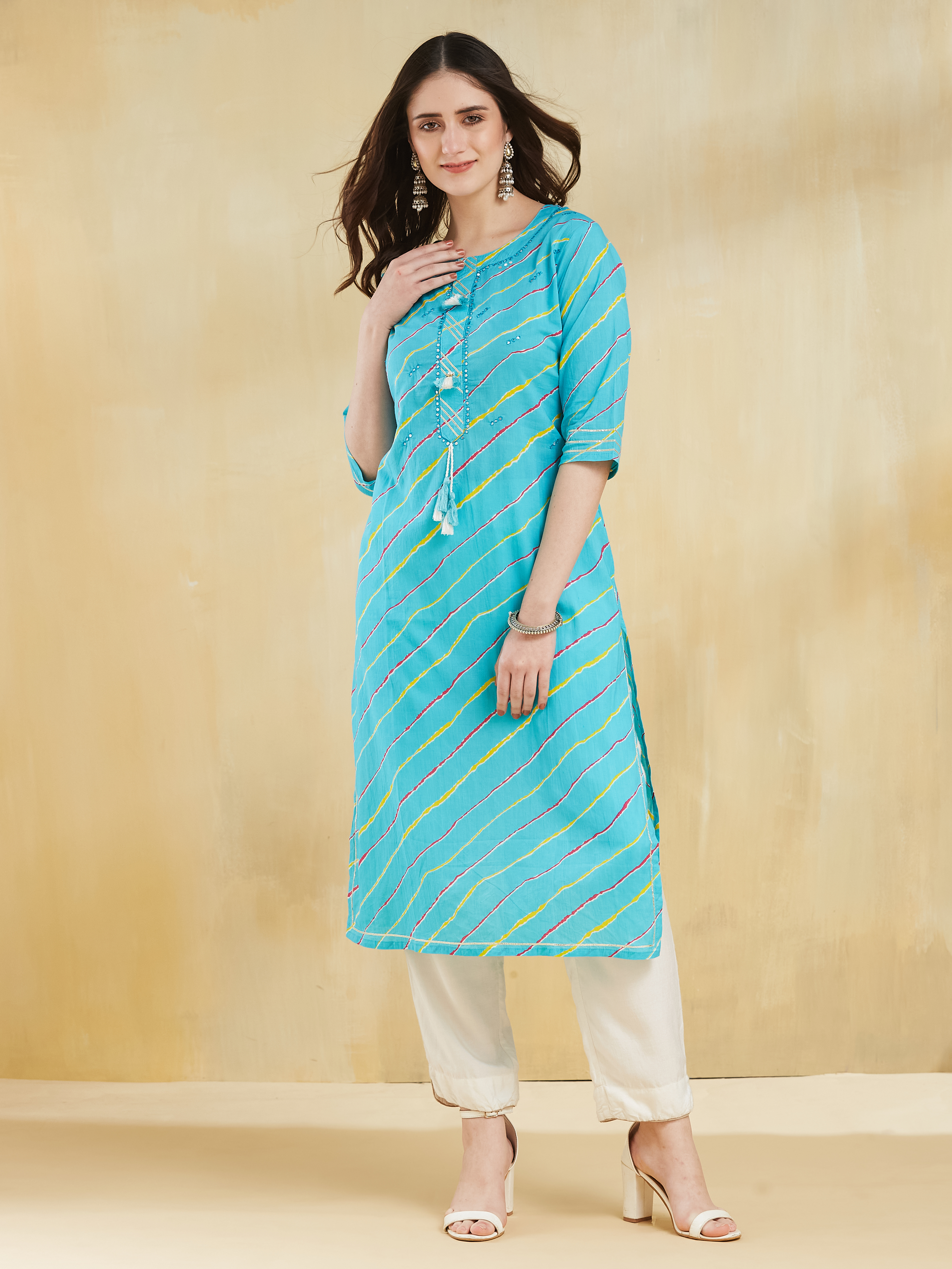 Blue Striped Kurti