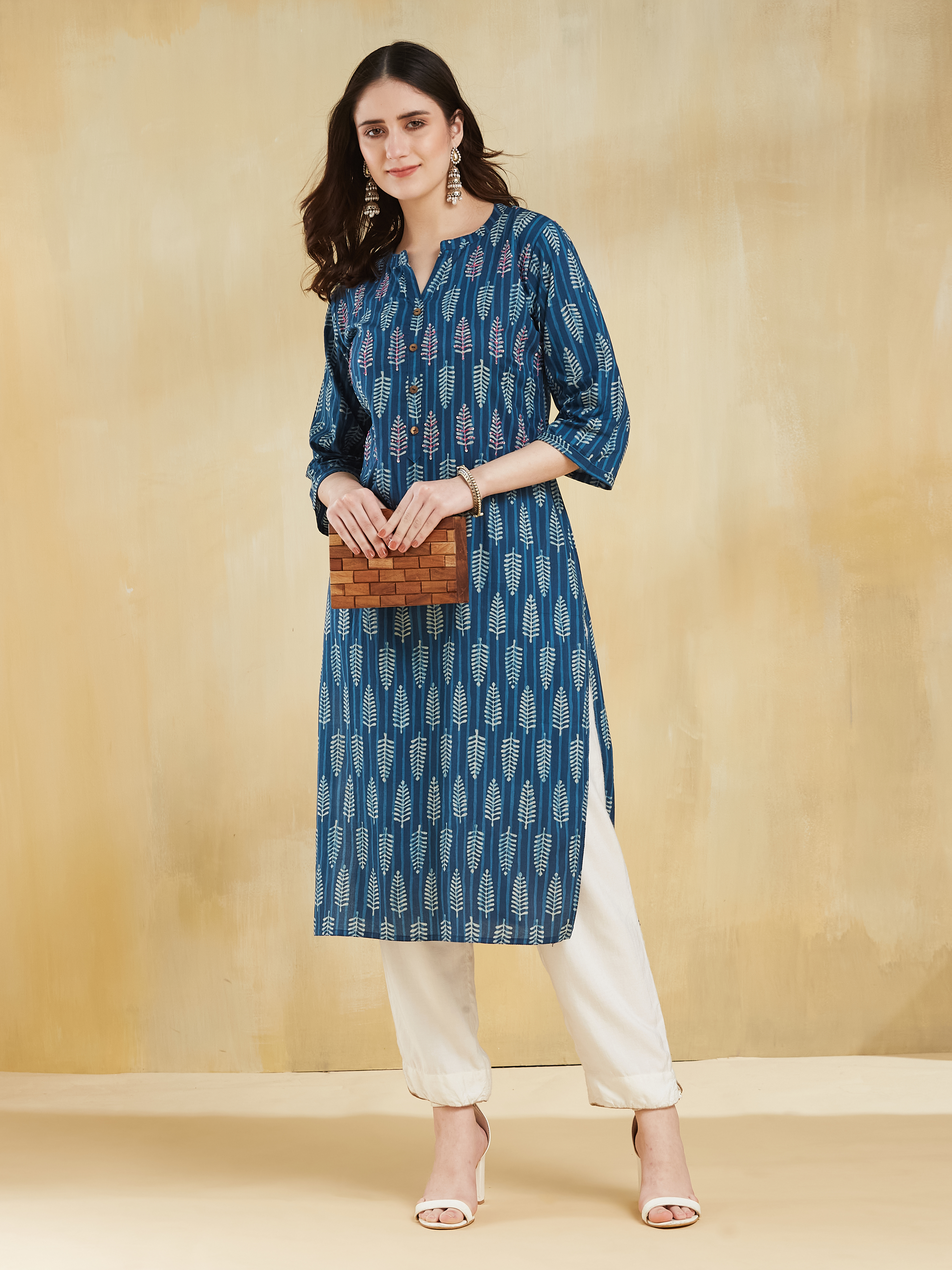 Blue Printed Kurta