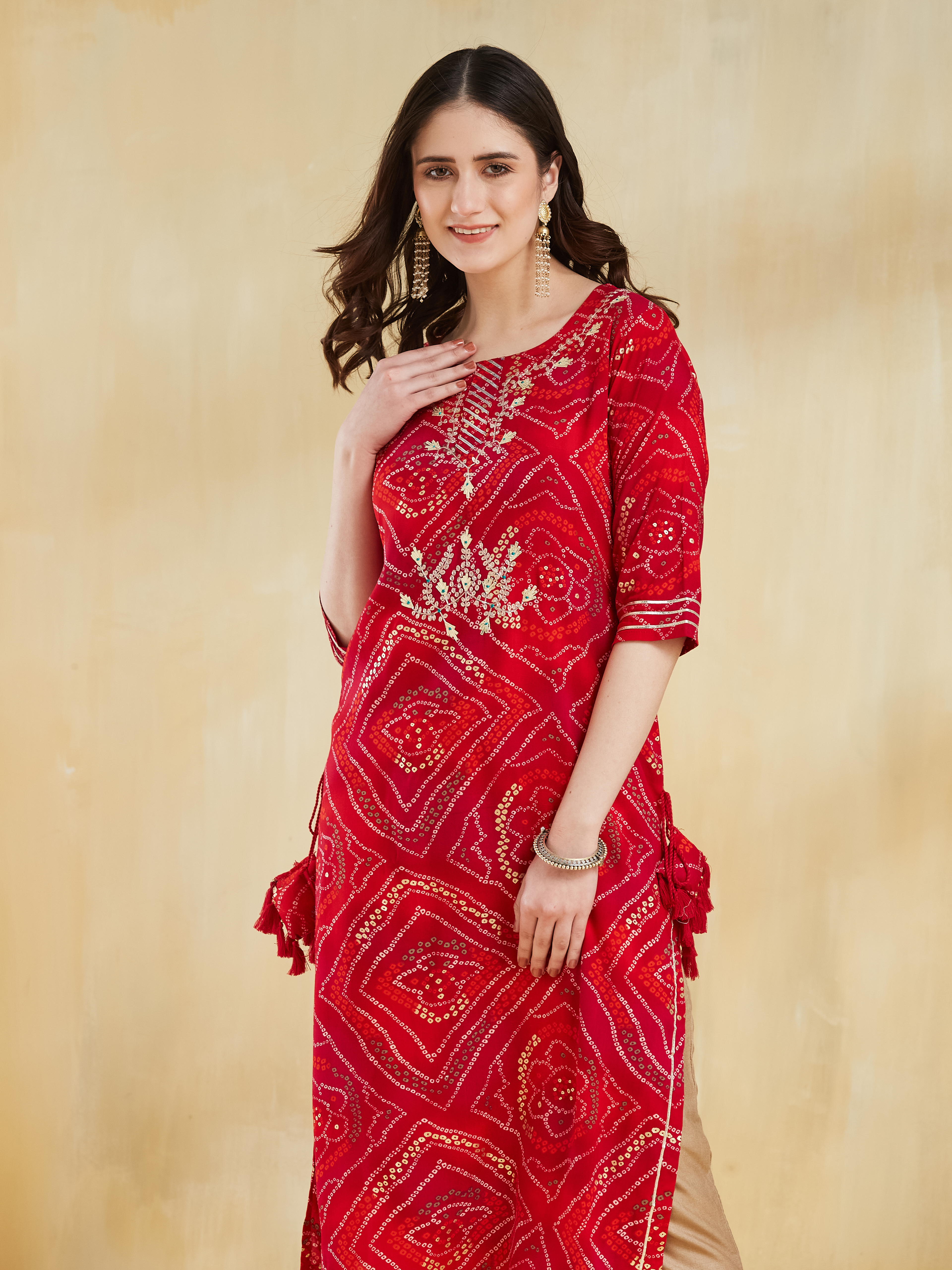 Red Traditional Kurta
