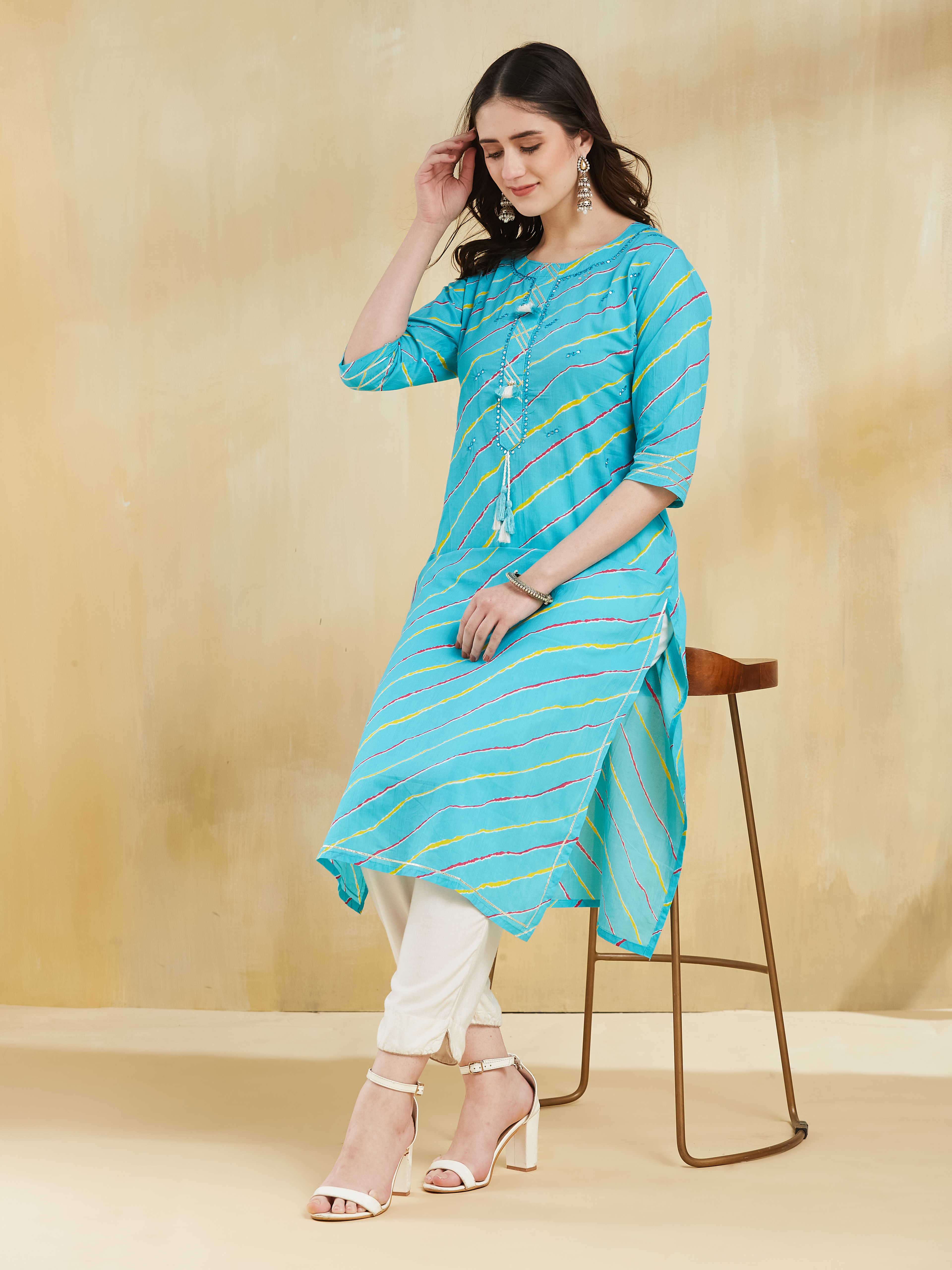 Blue Striped Kurti