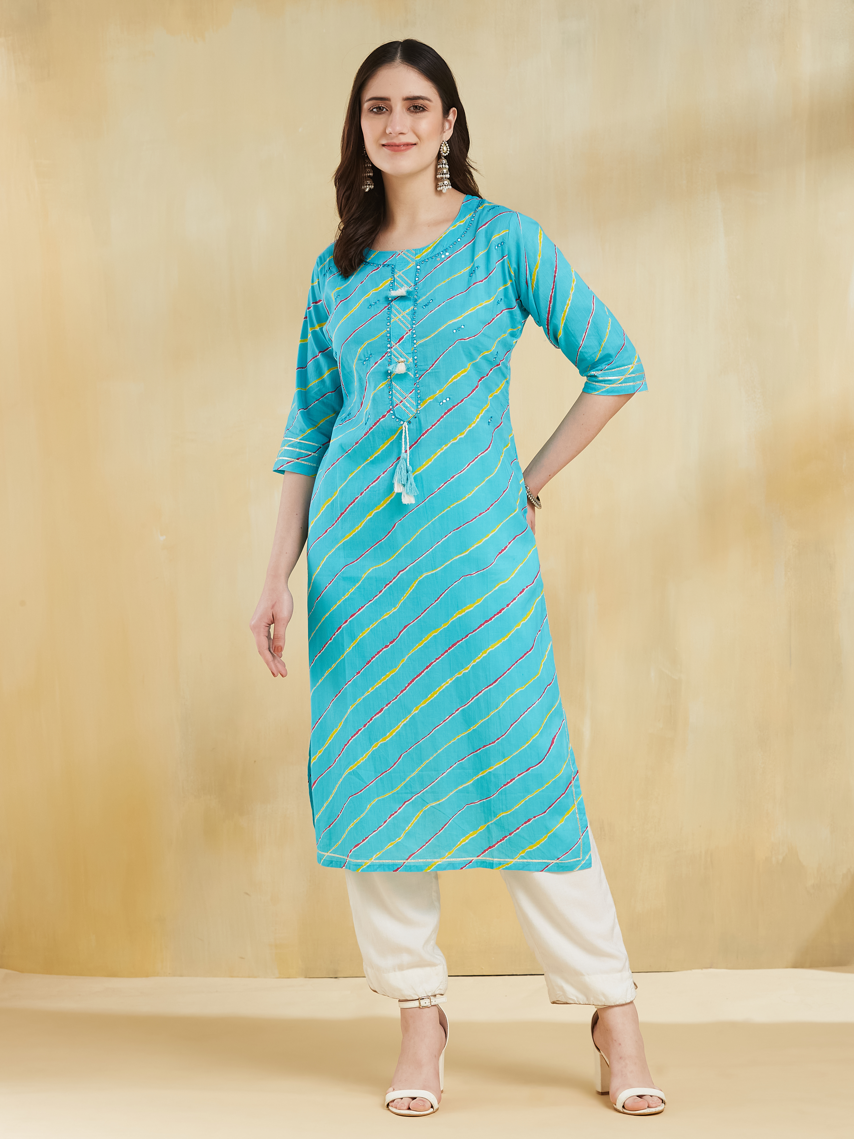Blue Striped Kurti