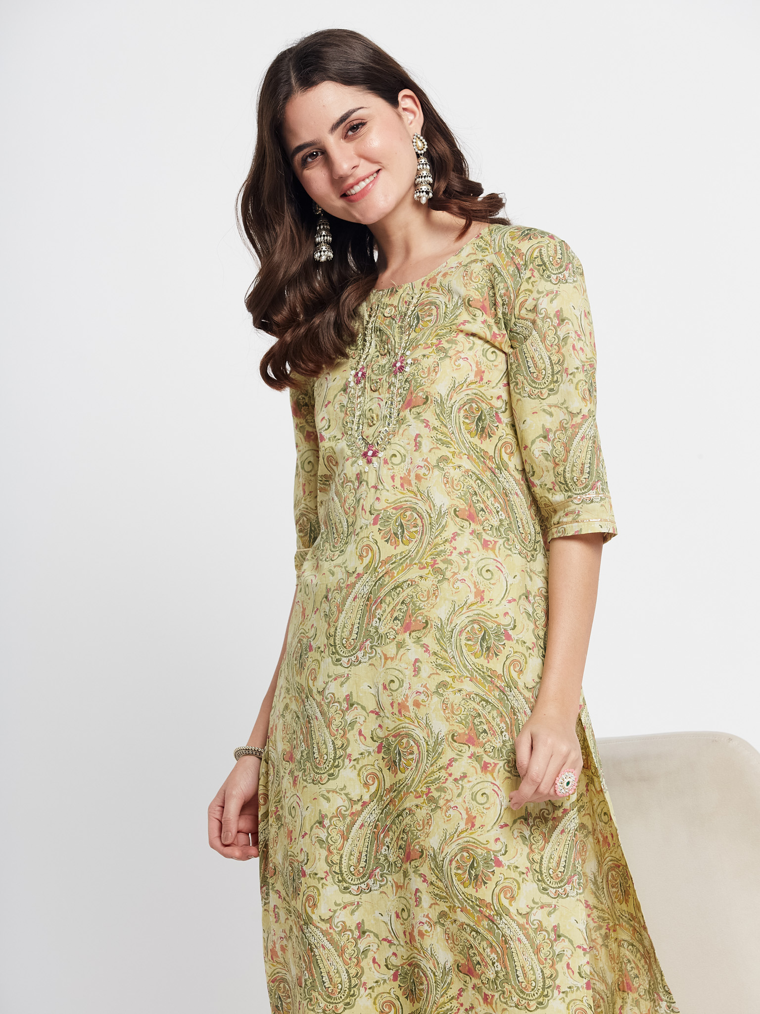 Printed Cotton Kurta Set