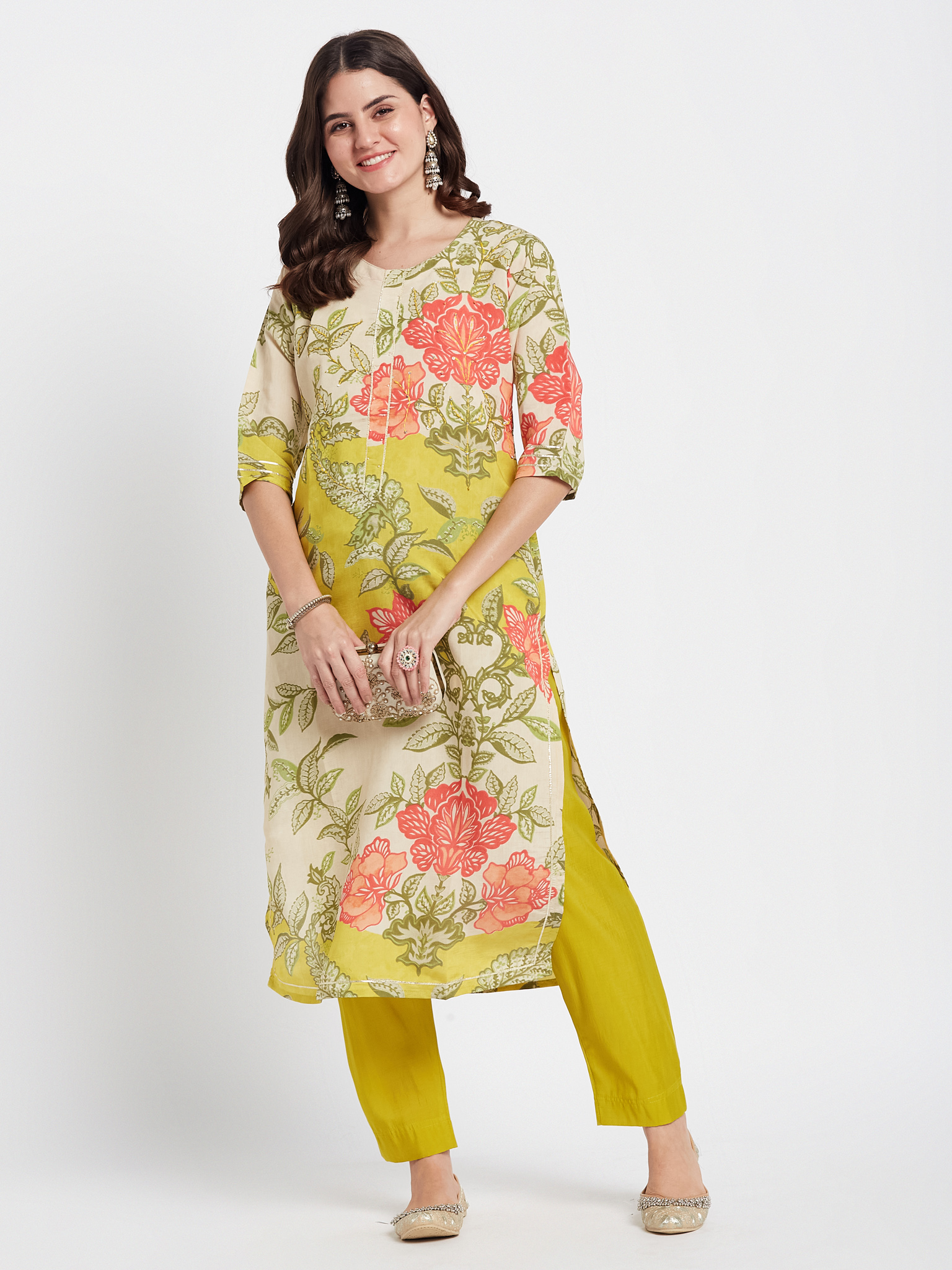 Floral Printed Kurti Set