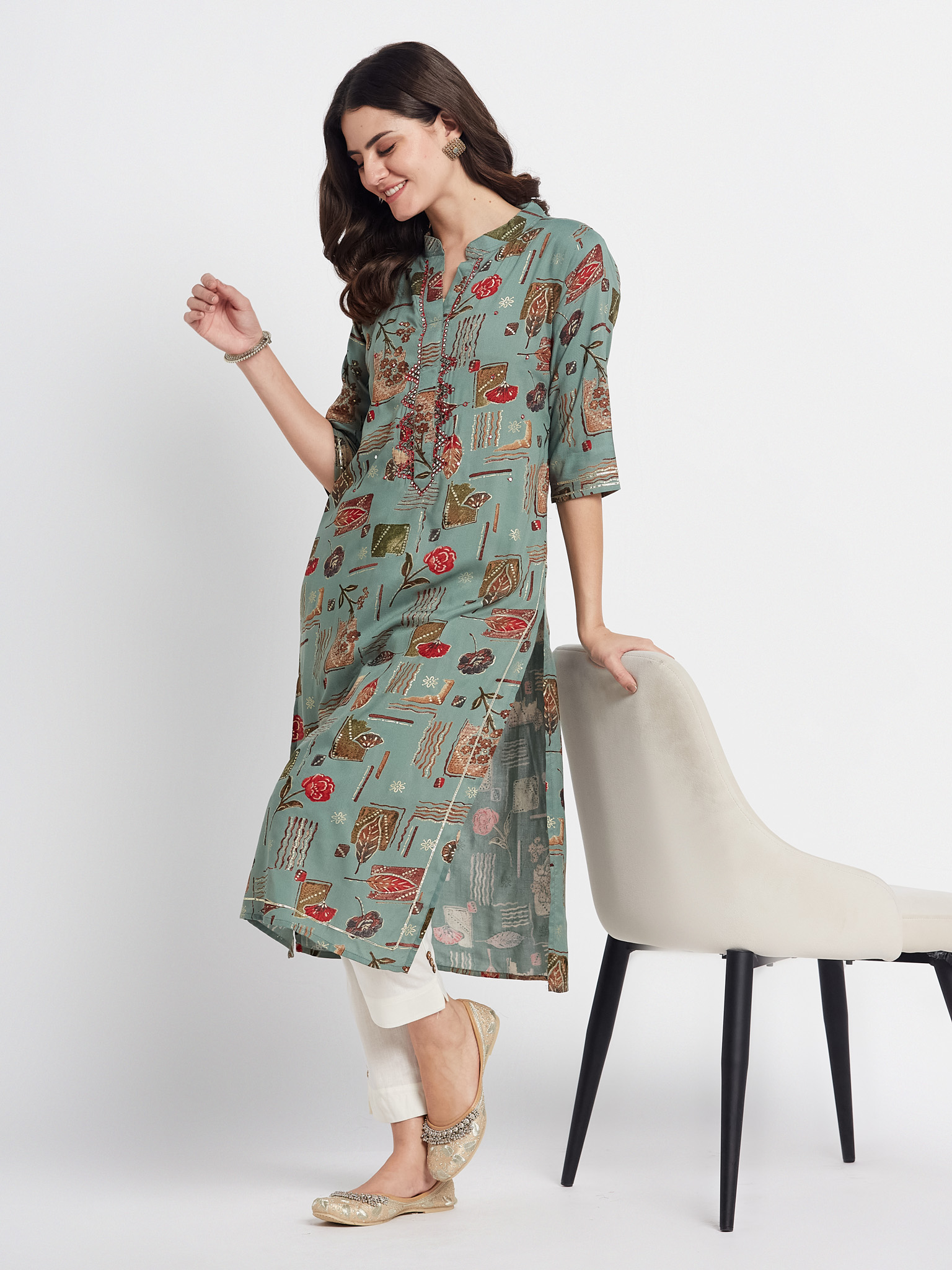 Floral Printed Cotton Kurti