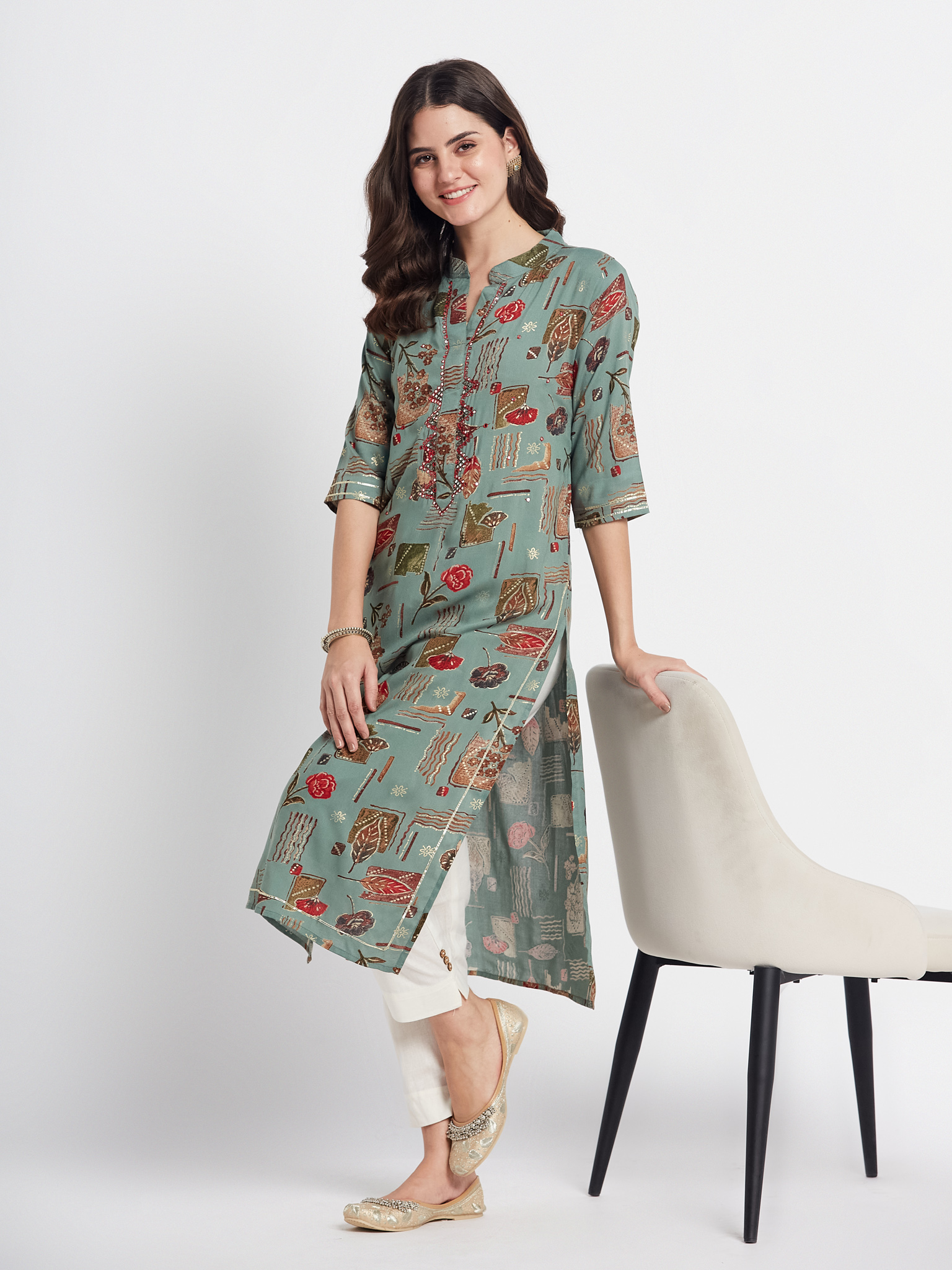 Floral Printed Cotton Kurti