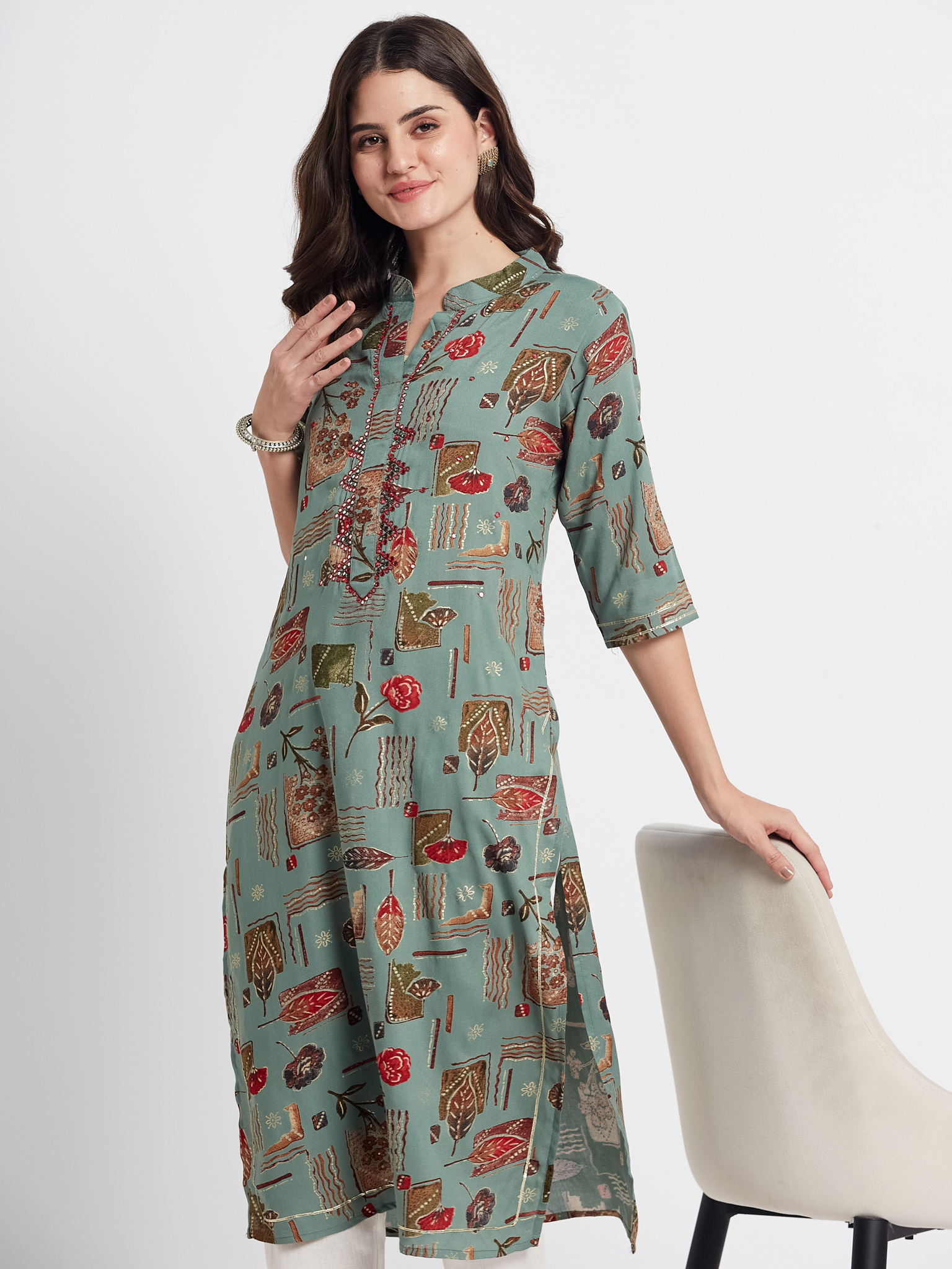 Floral Printed Cotton Kurti