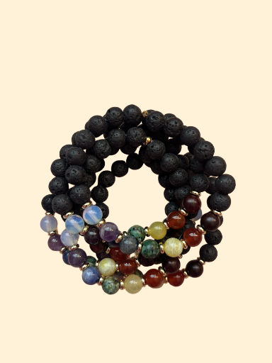 Lava Stone Chakra Bracelet