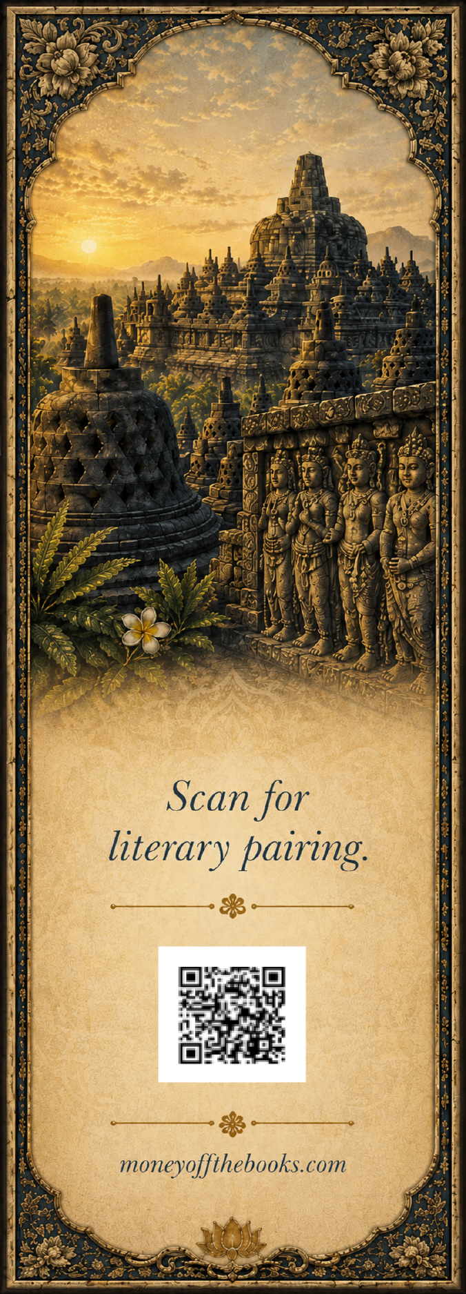Borobudur Temple Compounds Bookmark | Time Traveler’s Library UNESCO Literary Travel Bookmark UNESCO World Heritage inspired bookmark featuring Indonesia’s ancient Buddhist temple