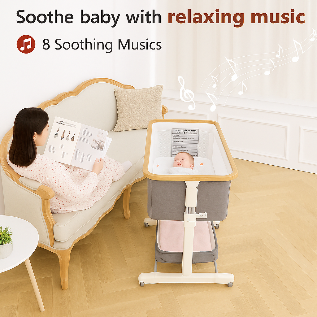 Electric Rocking Baby Bassinet – 3 Motion Auto Sleeper & Bedside Crib for Newborns