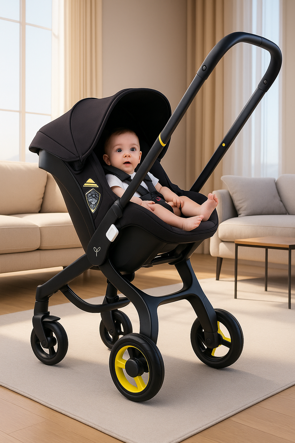 4-in-1 Lightweight Baby Stroller Travel System – Compact, Foldable & Car Seat Compatible for Newborns to Toddlers
