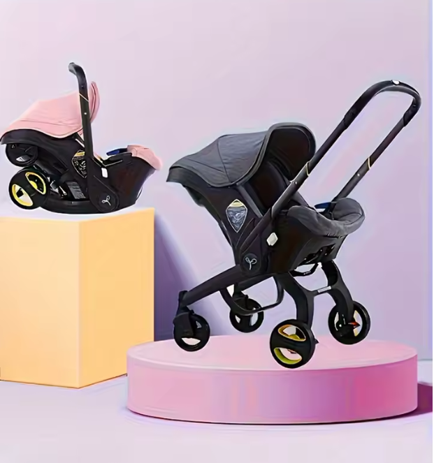 4-in-1 Lightweight Baby Stroller Travel System – Compact, Foldable & Car Seat Compatible for Newborns to Toddlers