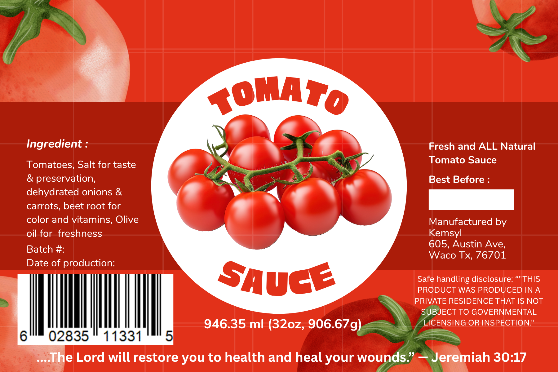 Handcrafted Gourmet Tomato Sauce 🍅