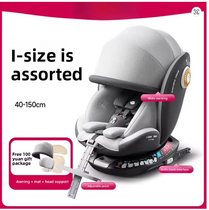 360° Rotating Convertible Car Seat with Base and Isofix latch – Universal Infant to 10-Year Child Safety Seat (Rear & Forward Facing)