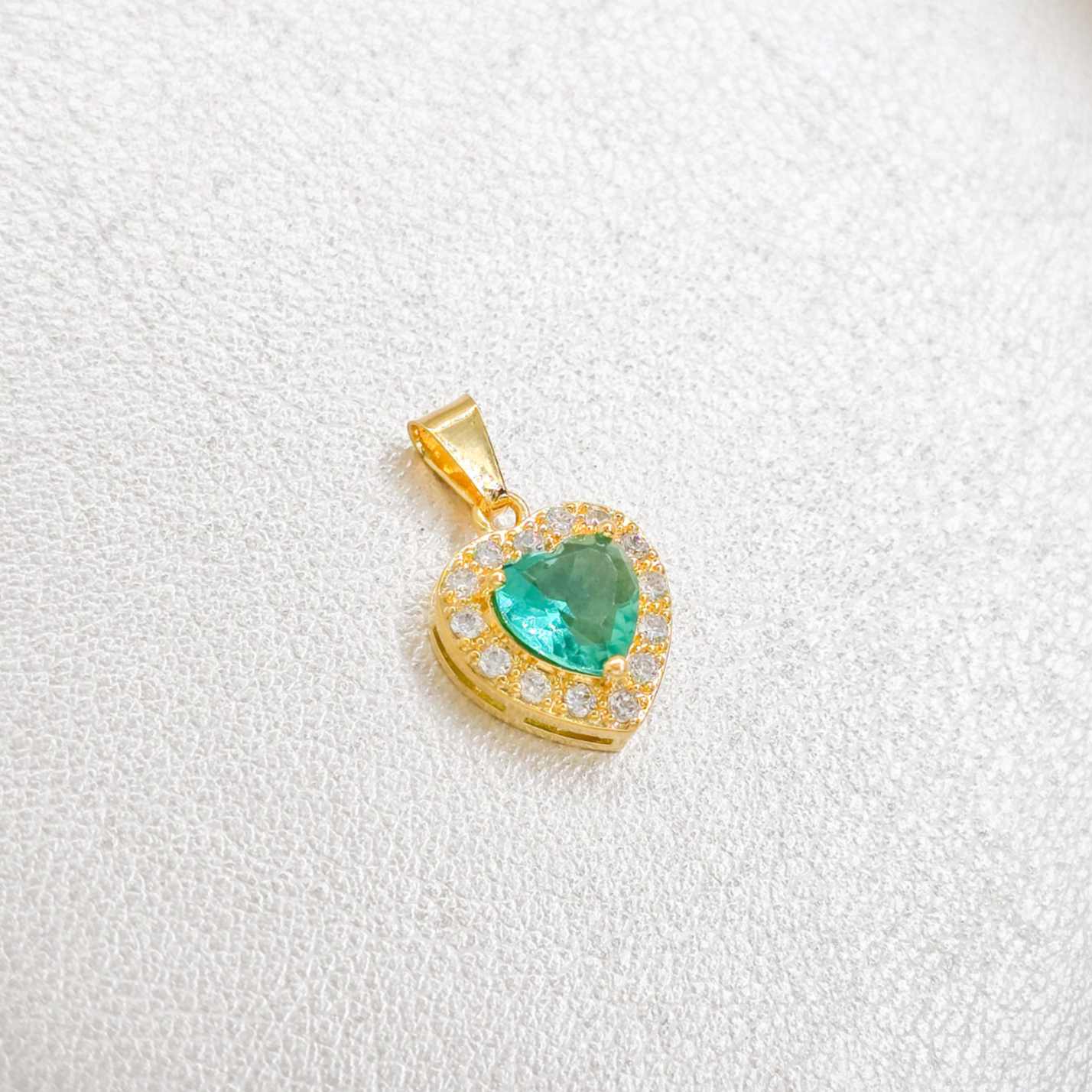 Colgante Serenity Verde Jade Oro Laminado 18k