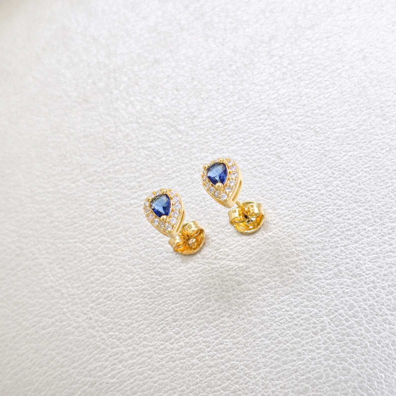 Aros Gota Bordes Oro Laminado 18K