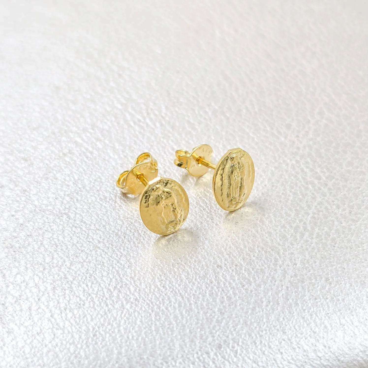 Aros Virgen Guadalupe Oro Laminado 18K