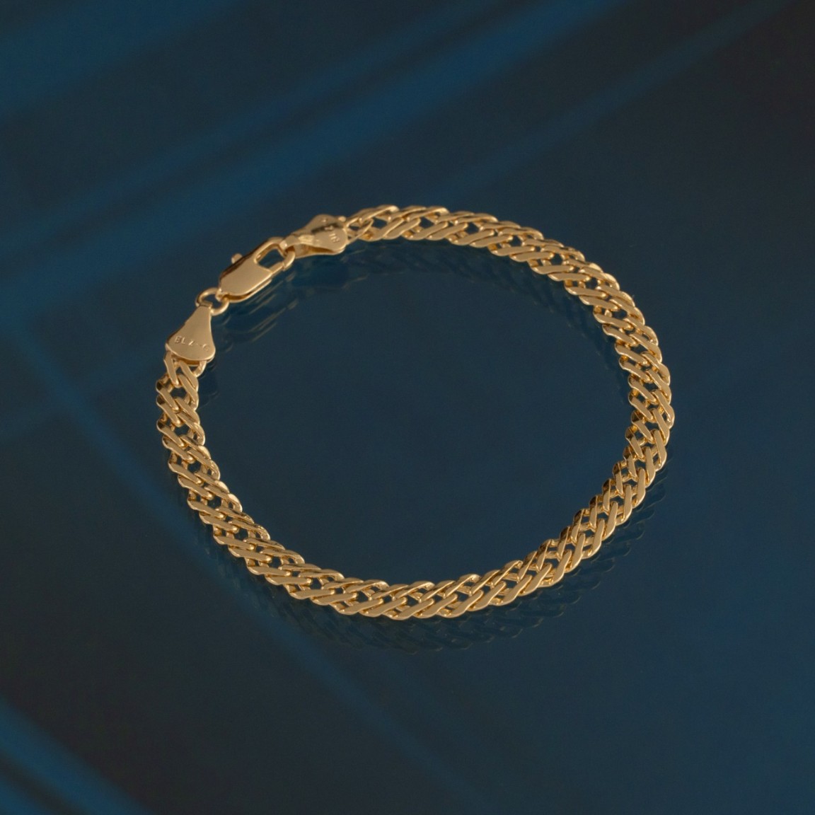 Pulsera Cubana Cruzada Oro Laminado 18K