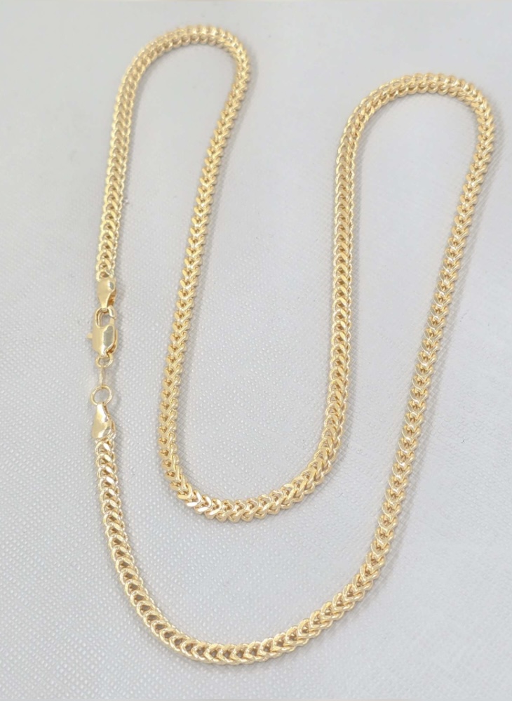 Cadena Tejido Franco Oro Laminado 18K