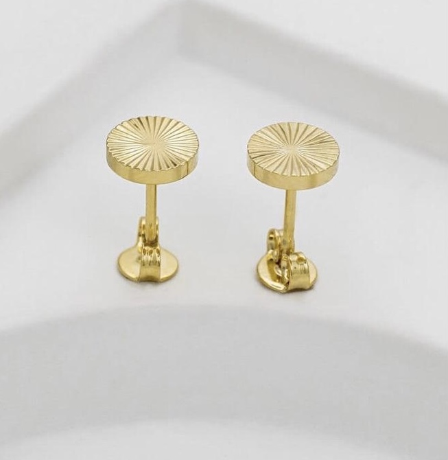Aros Topo Sol Oro Laminado 18K