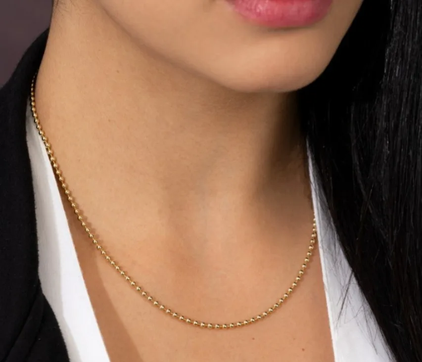Cadena Tejido Militar Oro Laminado 18K