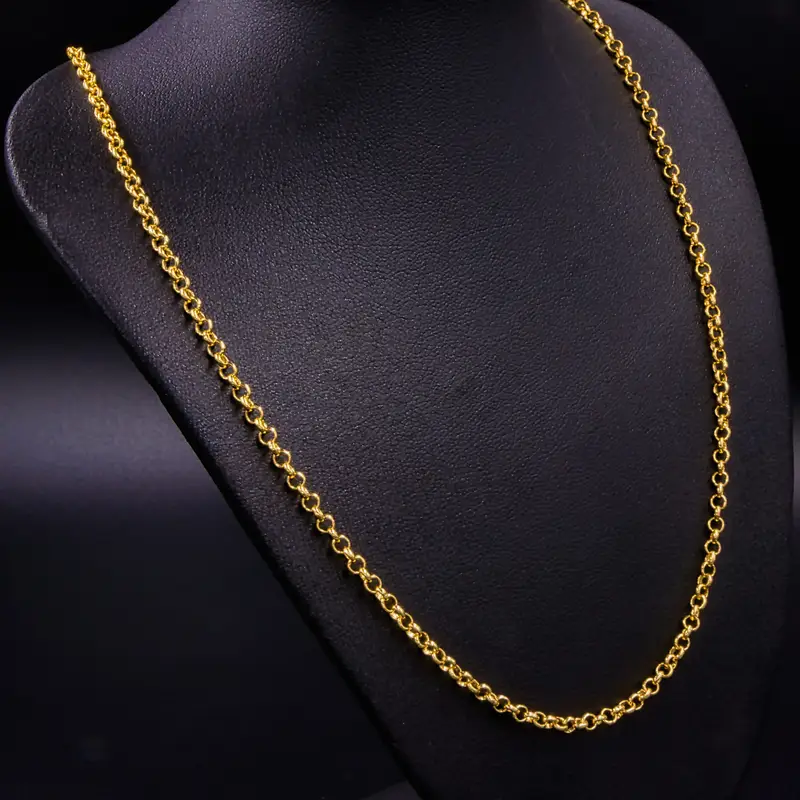 Cadena Tejido Rolo Oro Laminado 18K