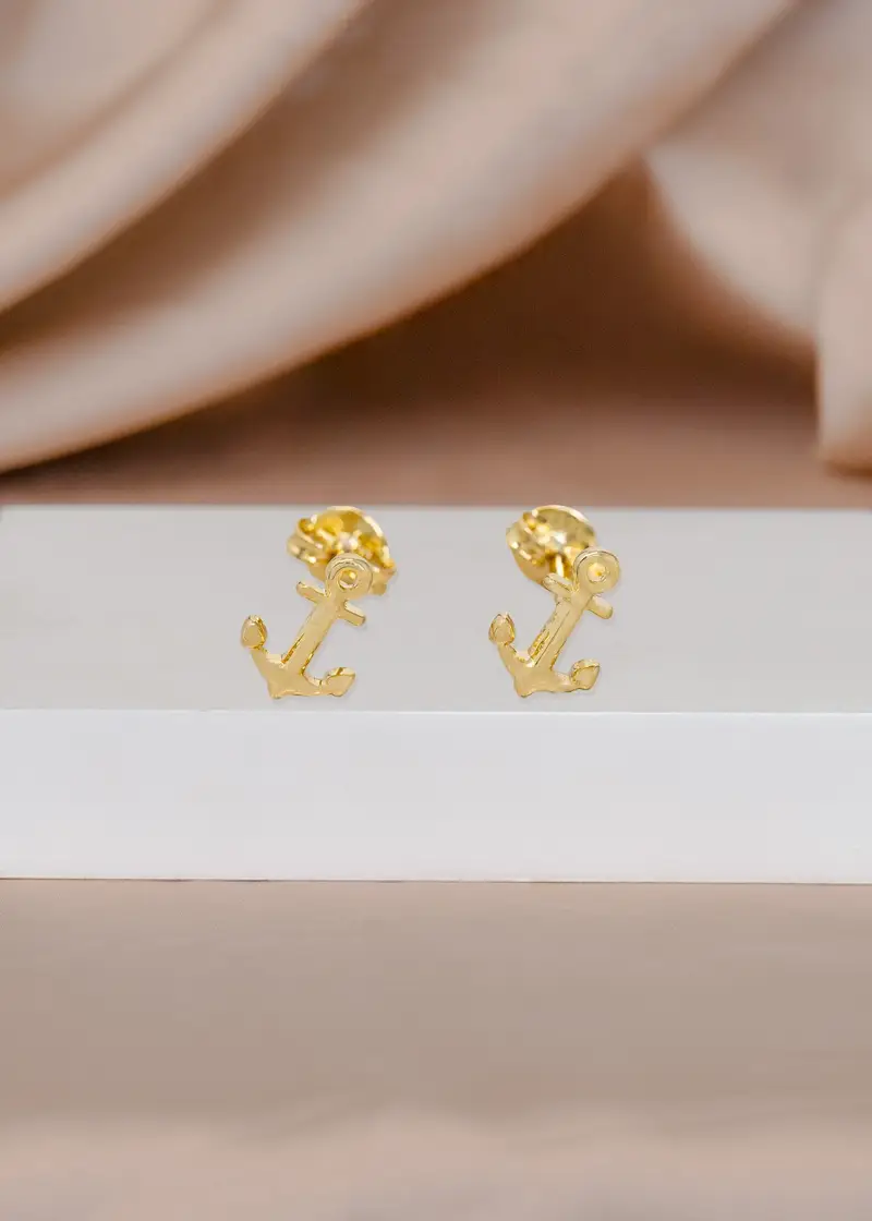 Aros Ancla Oro Laminado 18K
