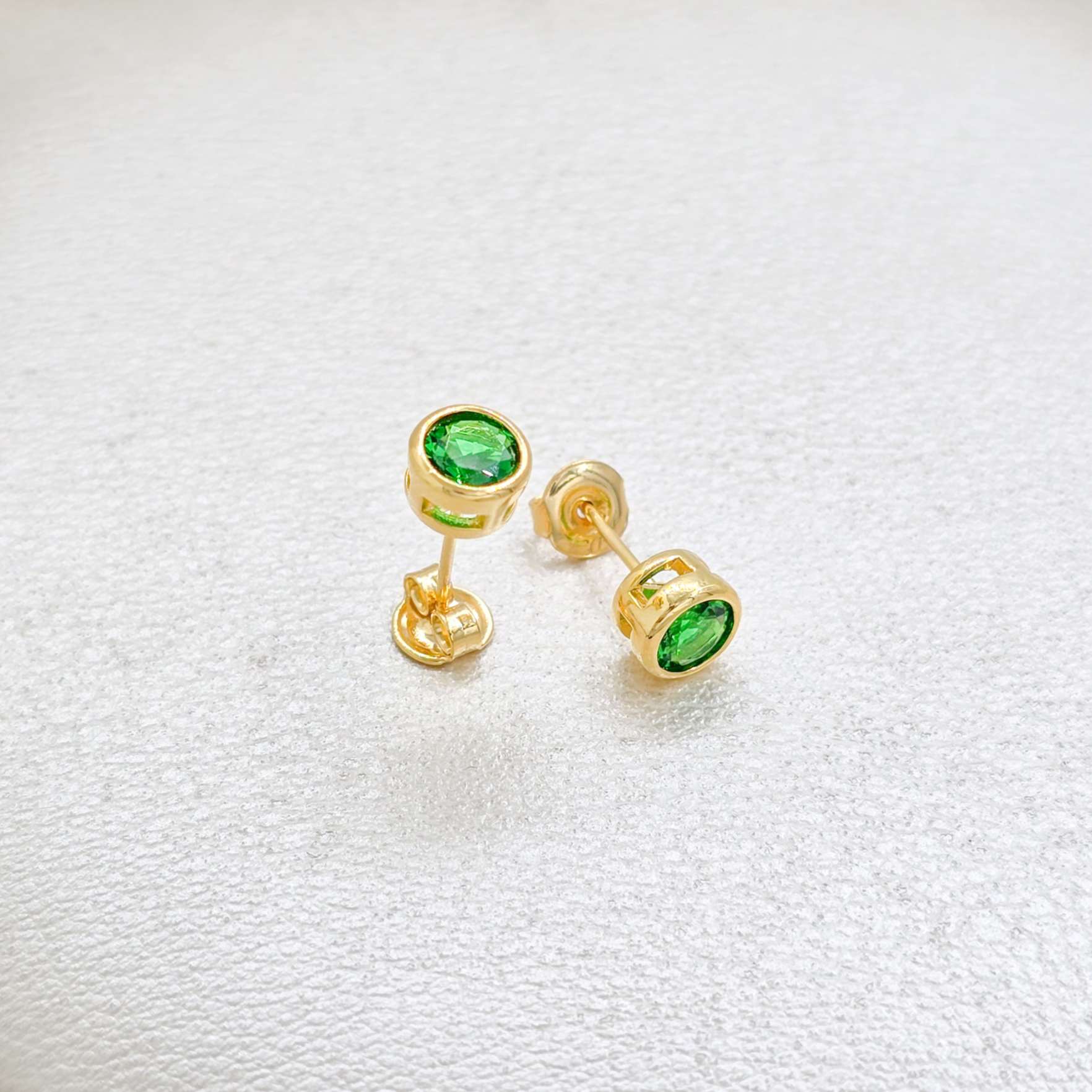 Aros Topo Green Oro Laminado 18K