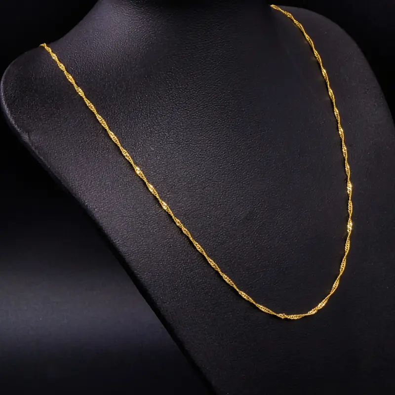 Cadena Tejido Singapur Oro Laminado 18K