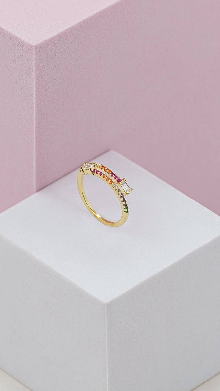 Anillo Sunrises Ajustable Oro Laminado 18K