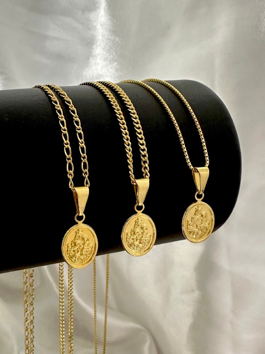 Colgante Virgen Del Carmen Oro Laminado 18k