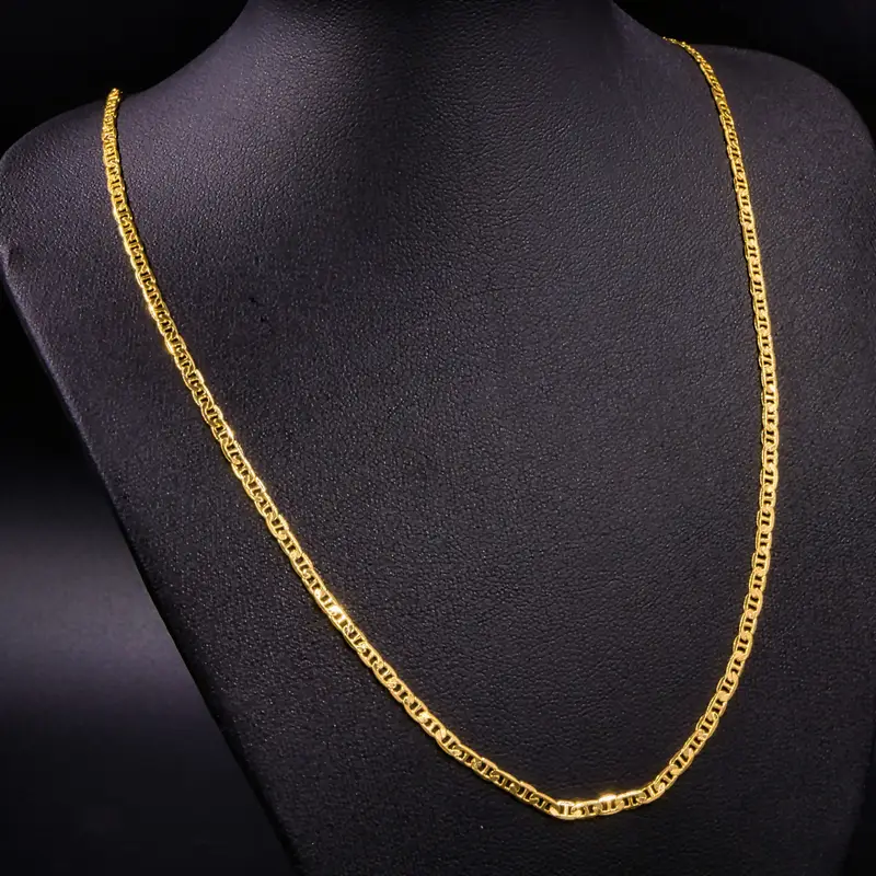 Cadena Tejido Escalera Oro Laminado 18K