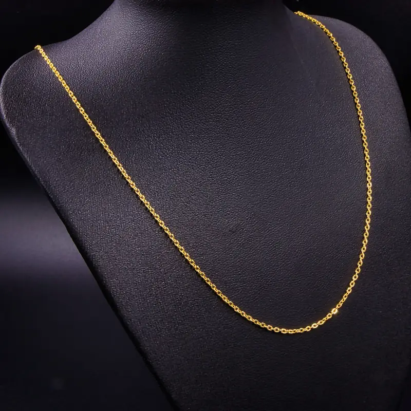 Cadena Tejido Aros Oro Laminado 18k