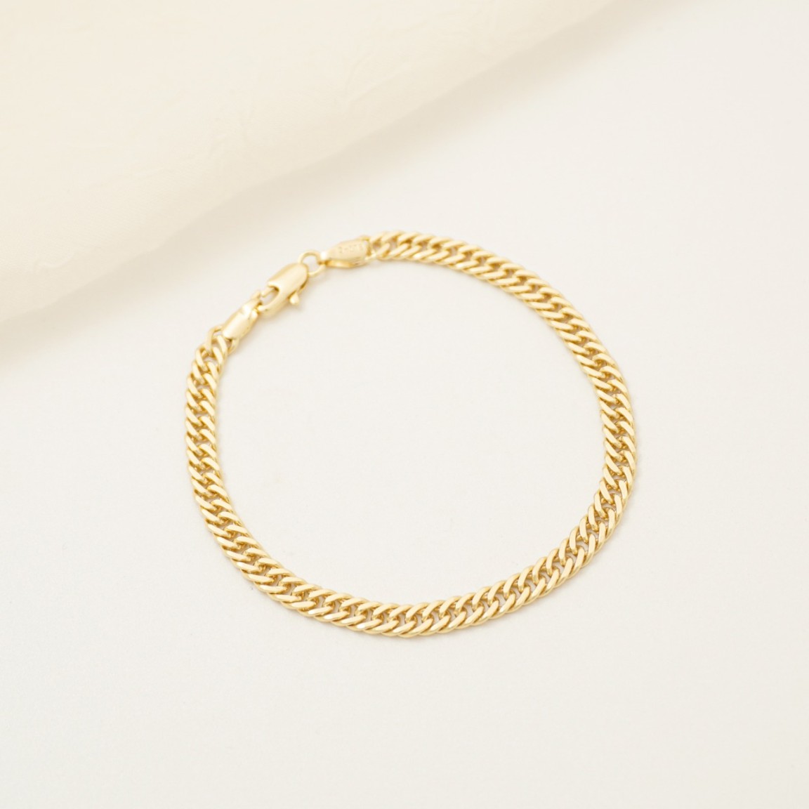 Pulsera Cubana Continúa Oro Laminado 18K