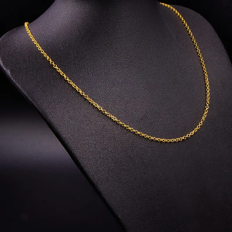 Cadena Tejido Rolo Oro Laminado 18k