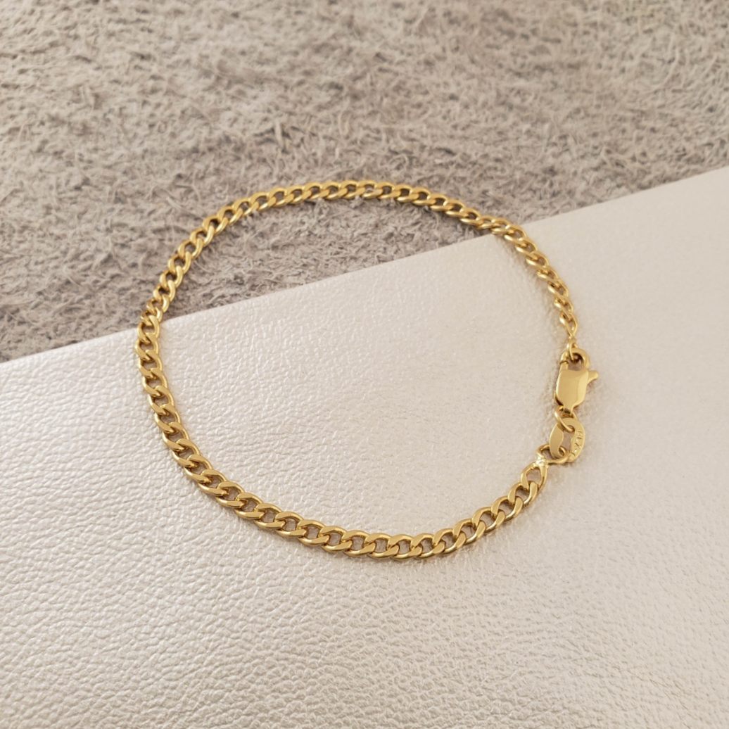 Pulsera Tejido Cubano Oro Laminado 18K